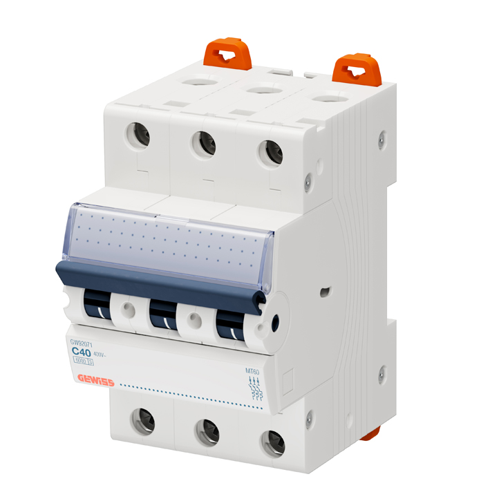 Interruptor automático 3x40A 10kA curva C GW92071 Gewiss — Gewiss