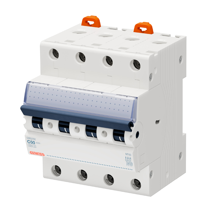 Interruptor automático 4x50A 10kA curva C GW92092 Gewiss — Gewiss