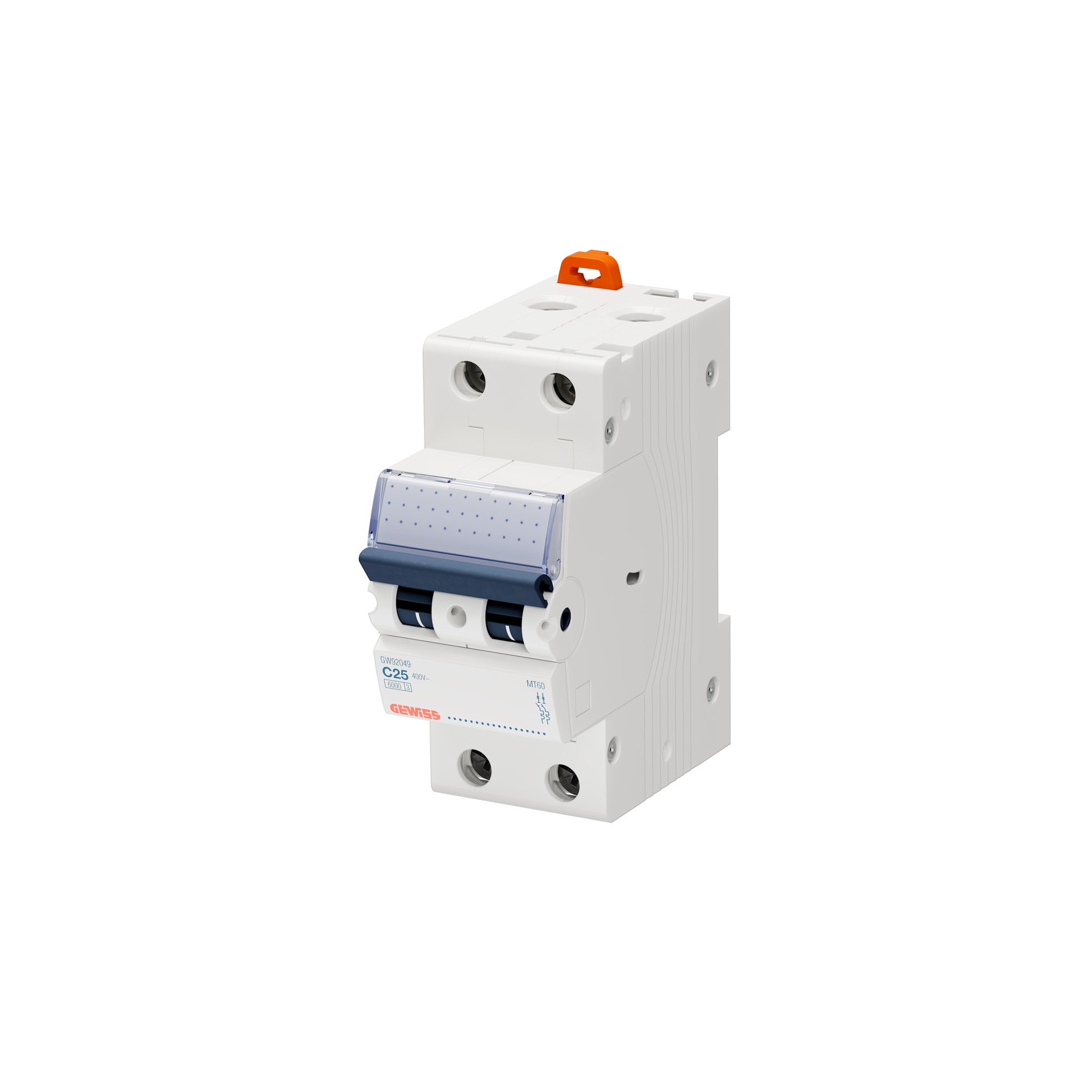 Interruptor automático 2x25A 10kA curva C GW92049 Gewiss — Gewiss