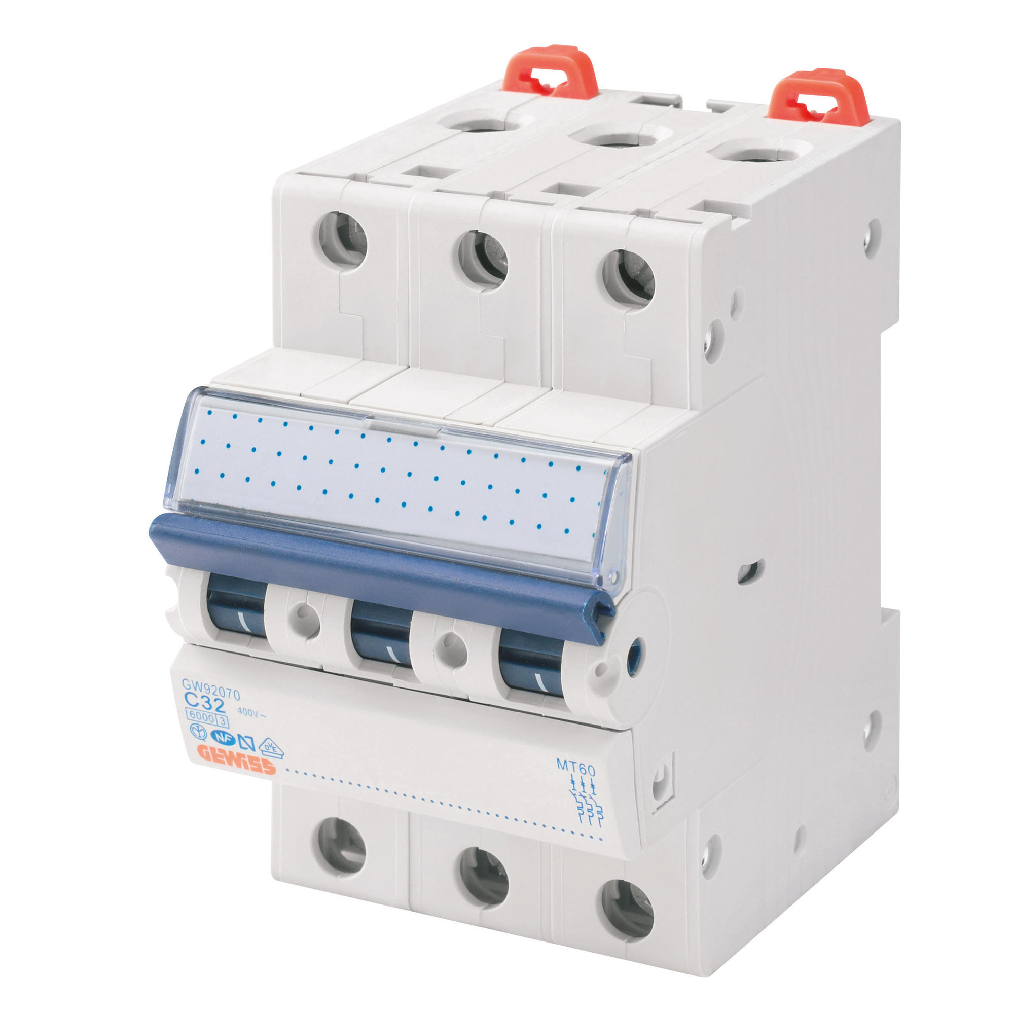 Interruptor automático 3x20A 10kA curva C GW92068 Gewiss — Gewiss