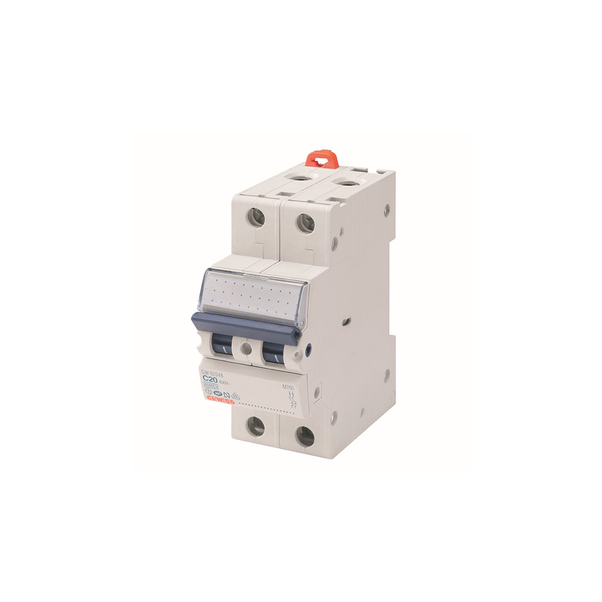 Interruptor automático 2x16A 10kA curva C GW92047 Gewiss — Gewiss