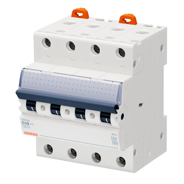 Interruptor automático 4x10A 10kA curva C GW92086 Gewiss — Gewiss