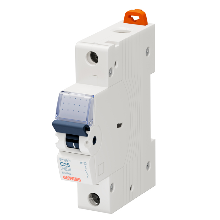 Interruptor automático 1x25A 10kA curva C GW92009 Gewiss — Gewiss