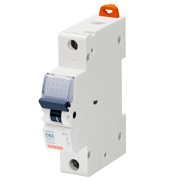 Interruptor automático 1x63A 10kA curva C GW92013 Gewiss — Gewiss