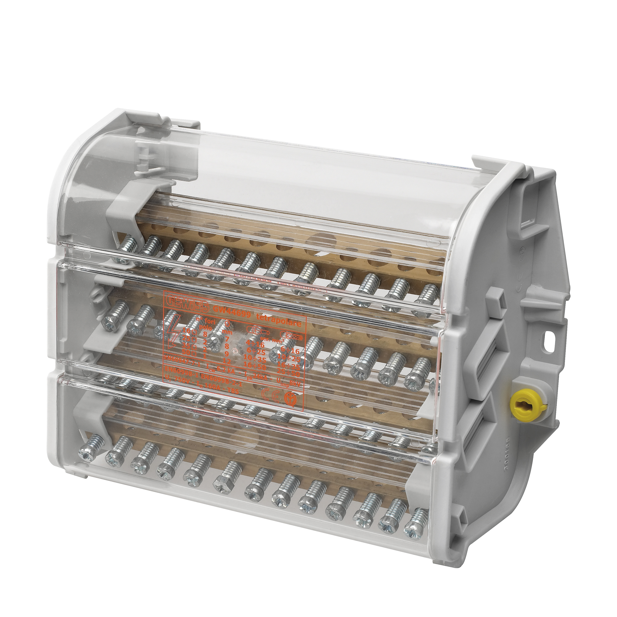 Repartidor Tetrapolar 125A 750V GW44698 — Gewiss — Gewiss