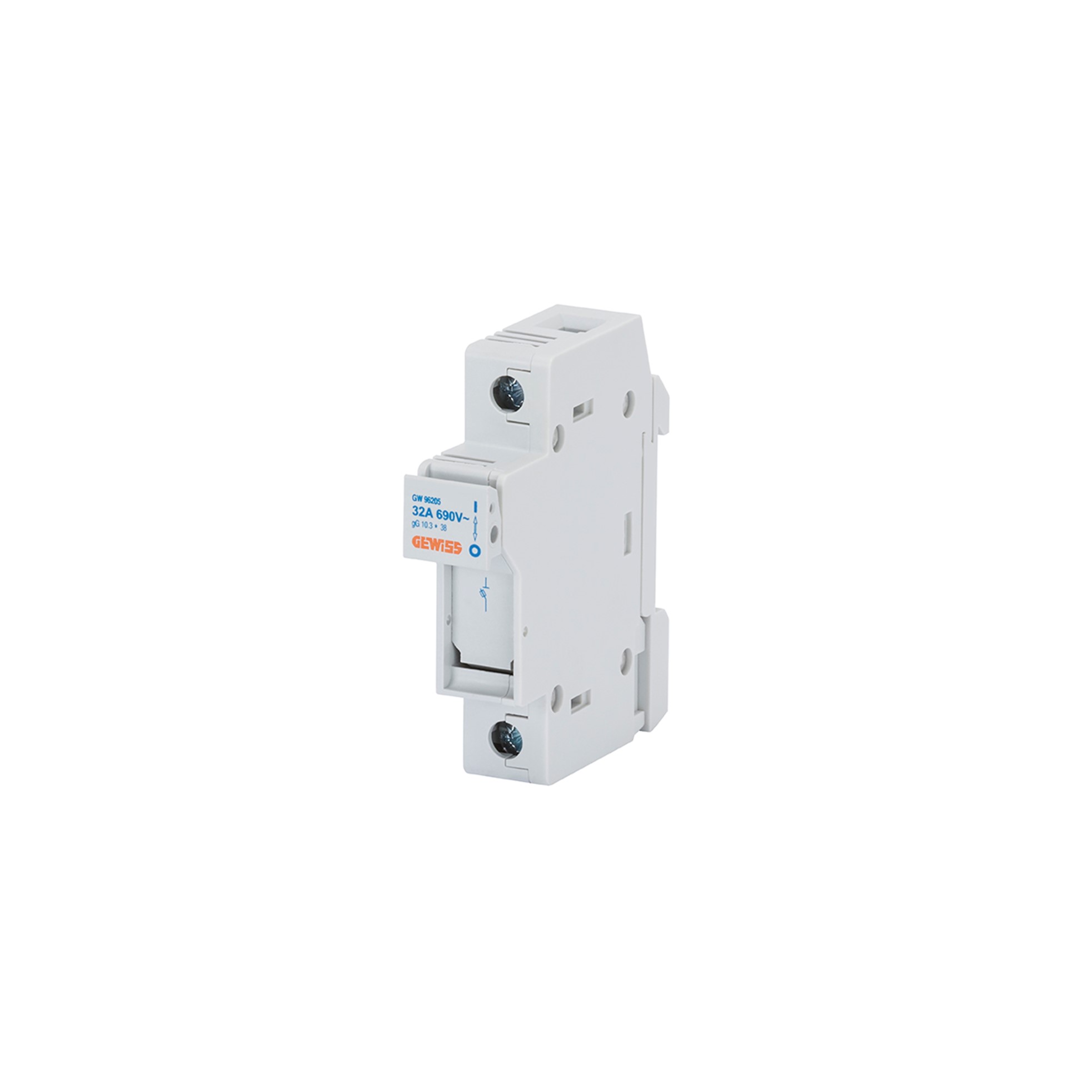 Portafusible Riel DIN 32A 1P 10.3x38 GW96205 — Gewiss — Gewiss