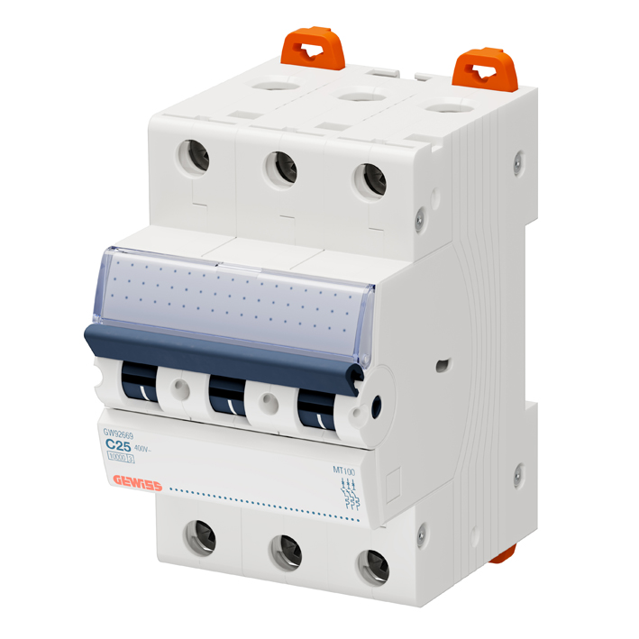 Interruptor automático 3x25A 15kA curva C GW92669 Gewiss — Gewiss