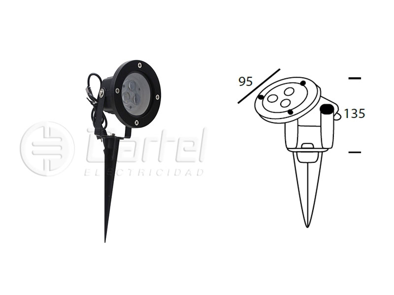 Foco Estaca LED 3W IP67 4000K Negro 278615025 — Darlux — Darlux