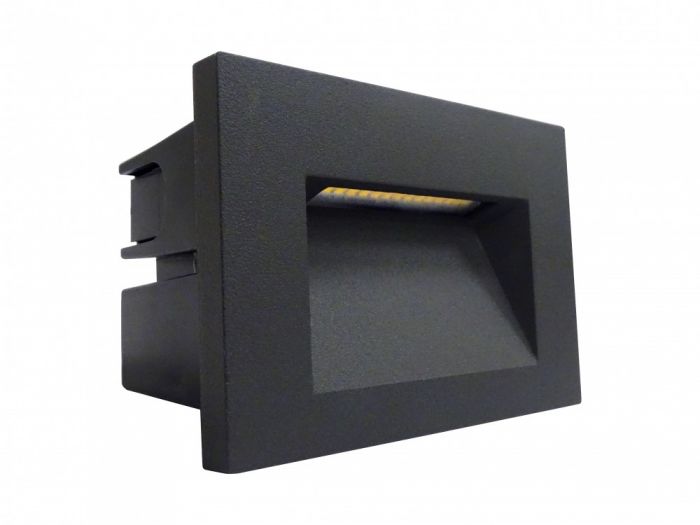Foco Emb Muro Grafito 3W 3K IP65 108x76 278608925 — Darlux — Darlux