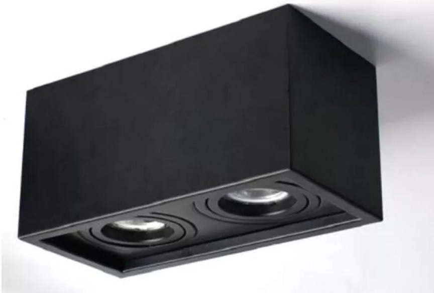 Foco Sobrepuesto Doble GU-10 Negro 181x96x125 1278715825 — Darlux — Darlux