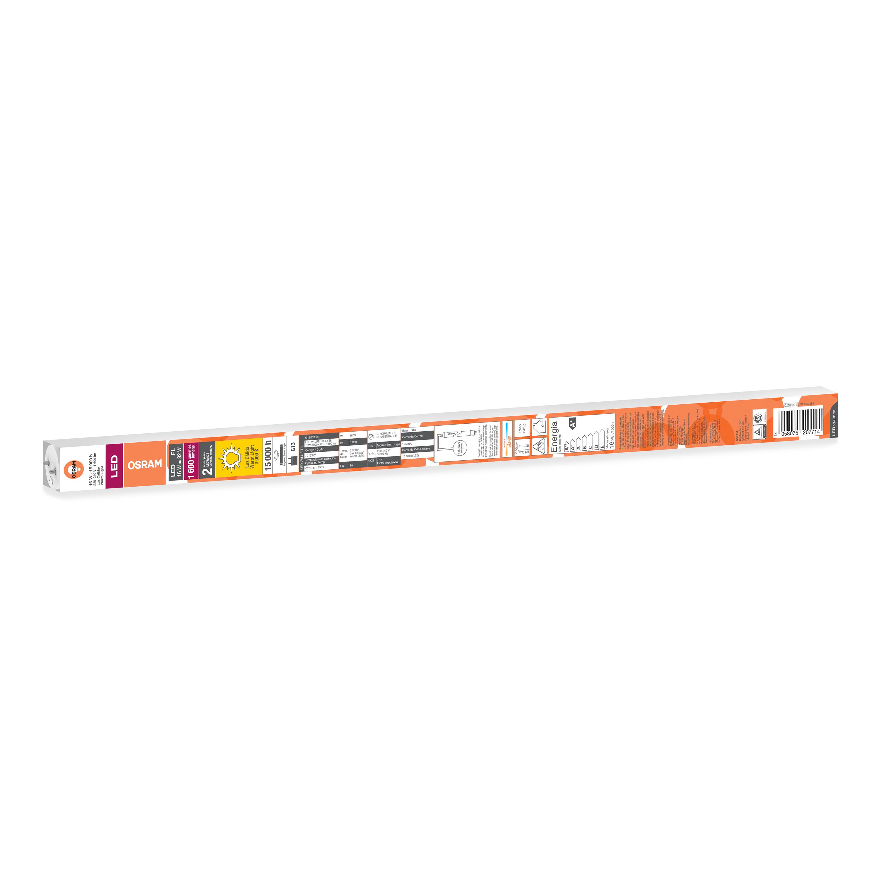 Tubo LED T8 8W 3000K G13 800lm - G3 Valu 7015329 — Osram — Osram