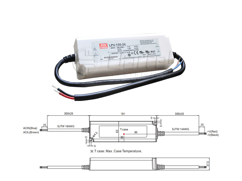 Transformador CINTA LED 100-240V 24V 150W IP67 229610025 Darlux — Darlux