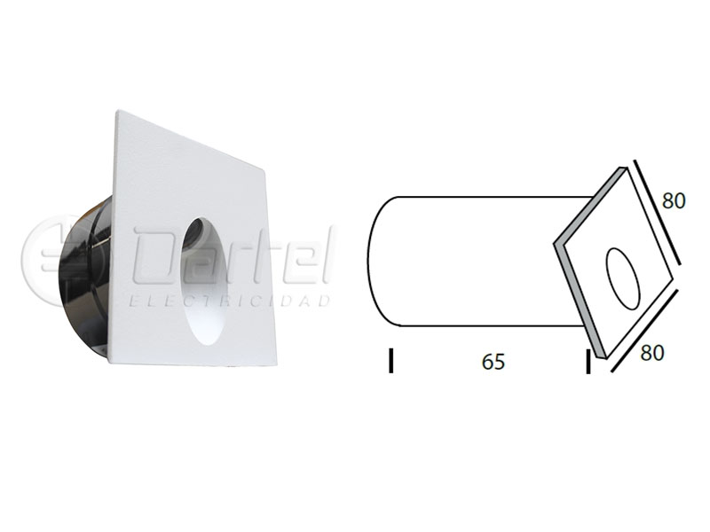 Foco Embutido a Muro Gota Cuadrado IP54 3W Blanco 278607525 — Darlux — Darlux