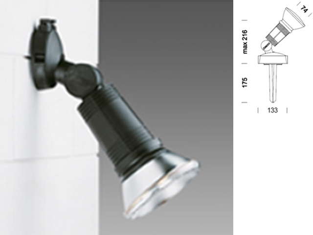 Foco Hermet Par 38 Con Base y Estaca IP65 431801-00 — Disano — Disano