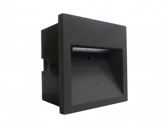 Foco LED Emb Muro Luz Indirecta Grafito 3W 3000K 278608725 — Darlux — Darlux