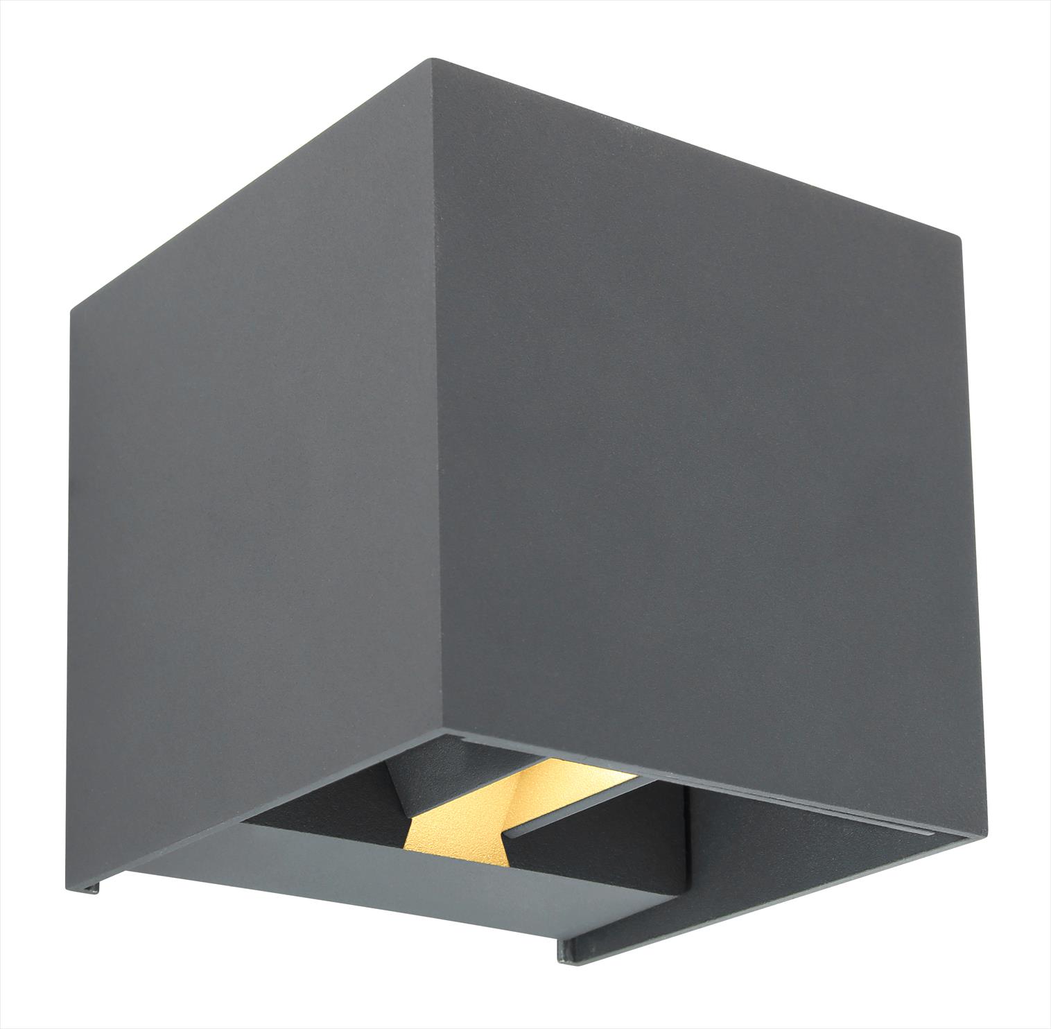 Aplique LED Cuadrado 7W 3K Luz Asc IP54 315lm Gris 209005525 — Darlux — Darlux