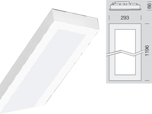 Panel LED Dim 31W 3700lm 4K 120x30 Sobrep Blanco 140202-00 — Disano — Disano