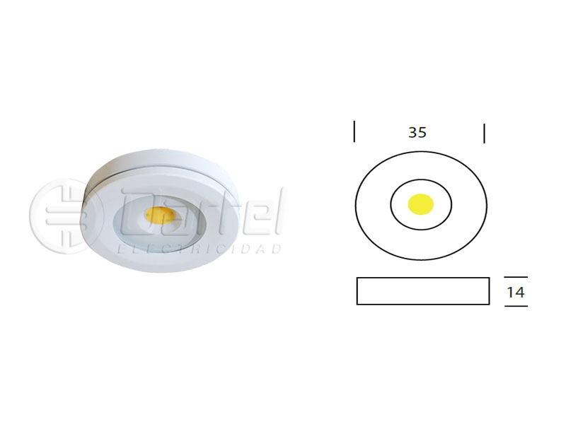 Foco LED Sobrepuesto 3W 3K IP65 Dimiable 295 Lumenes 278613025 — Darlux — Darlux