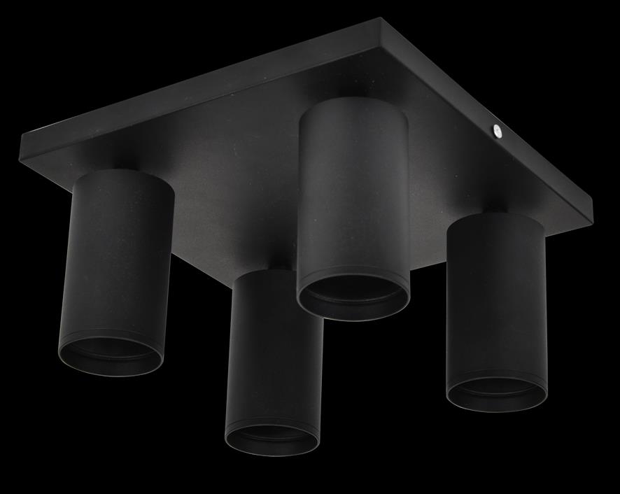 Foco Sobrepuesto para Cuatro Lamparas GU10 Negro IP20 1278717625 — Darlux — Darlux
