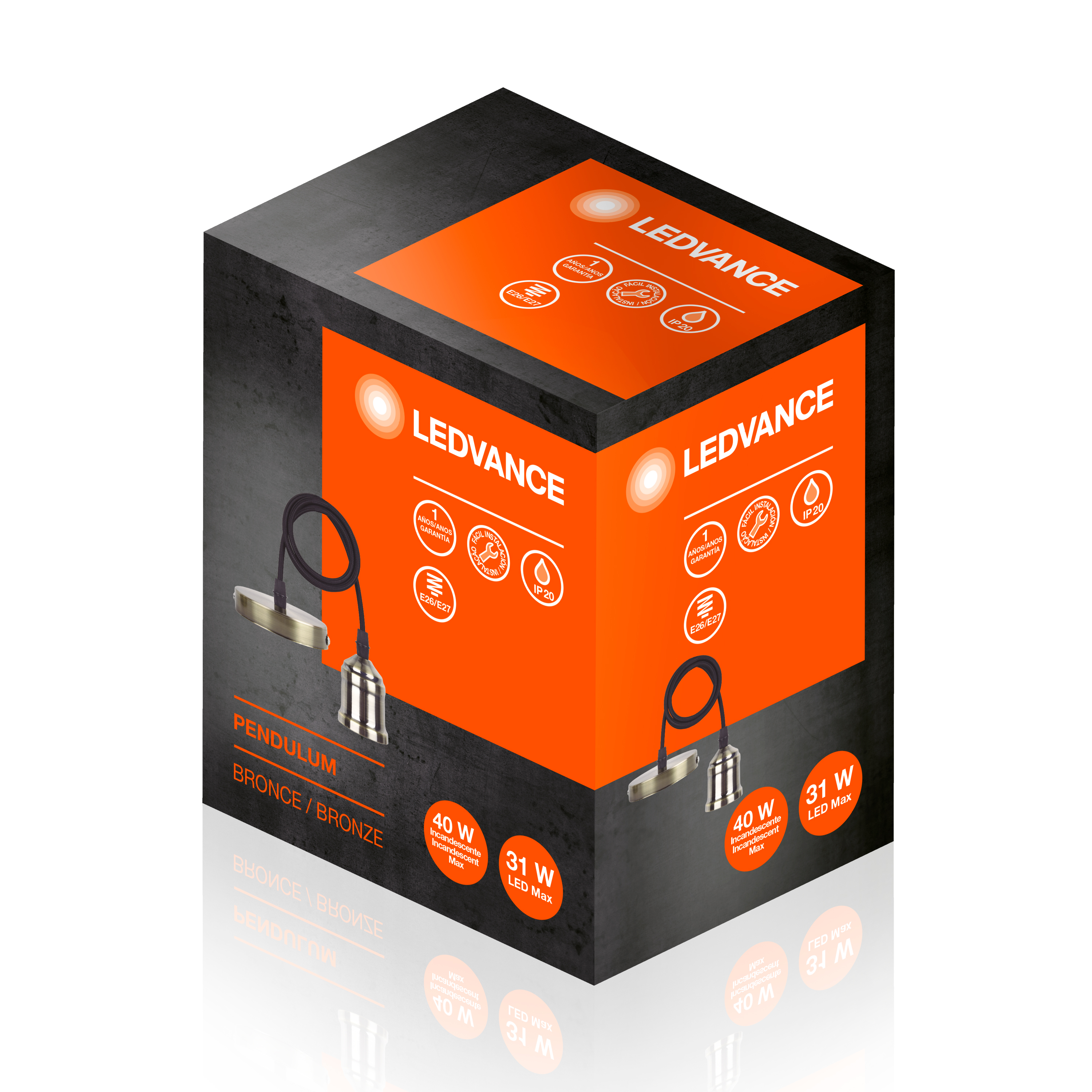 Luminaria Colgante Tipo Portalampara Bronce 7015322 — Ledvance — Ledvance