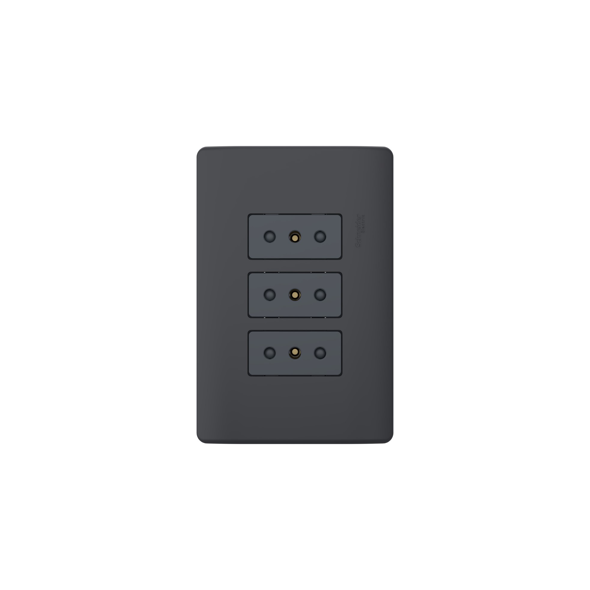 Placa Genesis Armada con Toma Corriente Triple 10A 2P+T MWD60496 — Schneider Electric — Schneider Electric