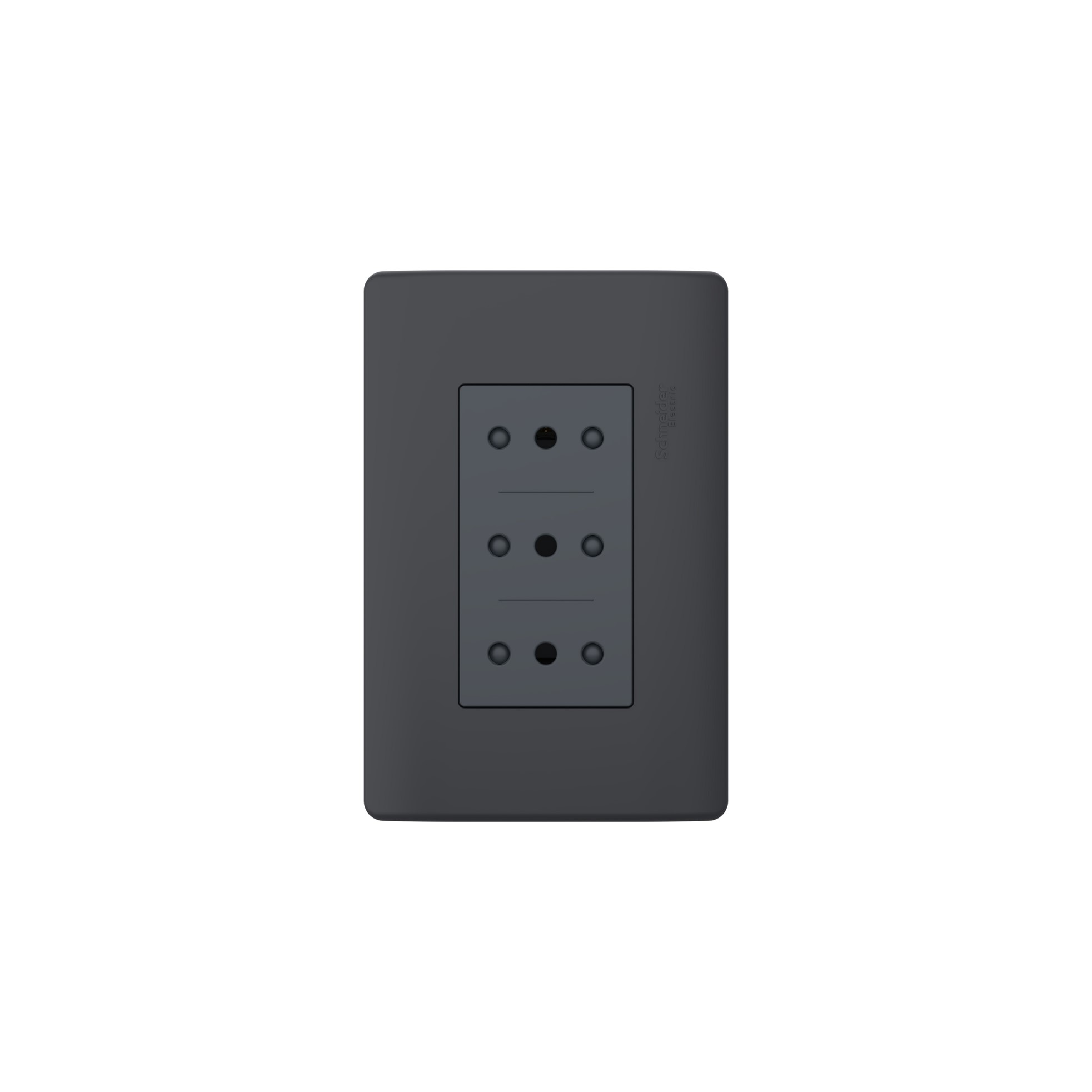 Placa Genesis Armada Triplex 10A 2P+T Monoblock MWD60636 — Schneider Electric — Schneider Electric