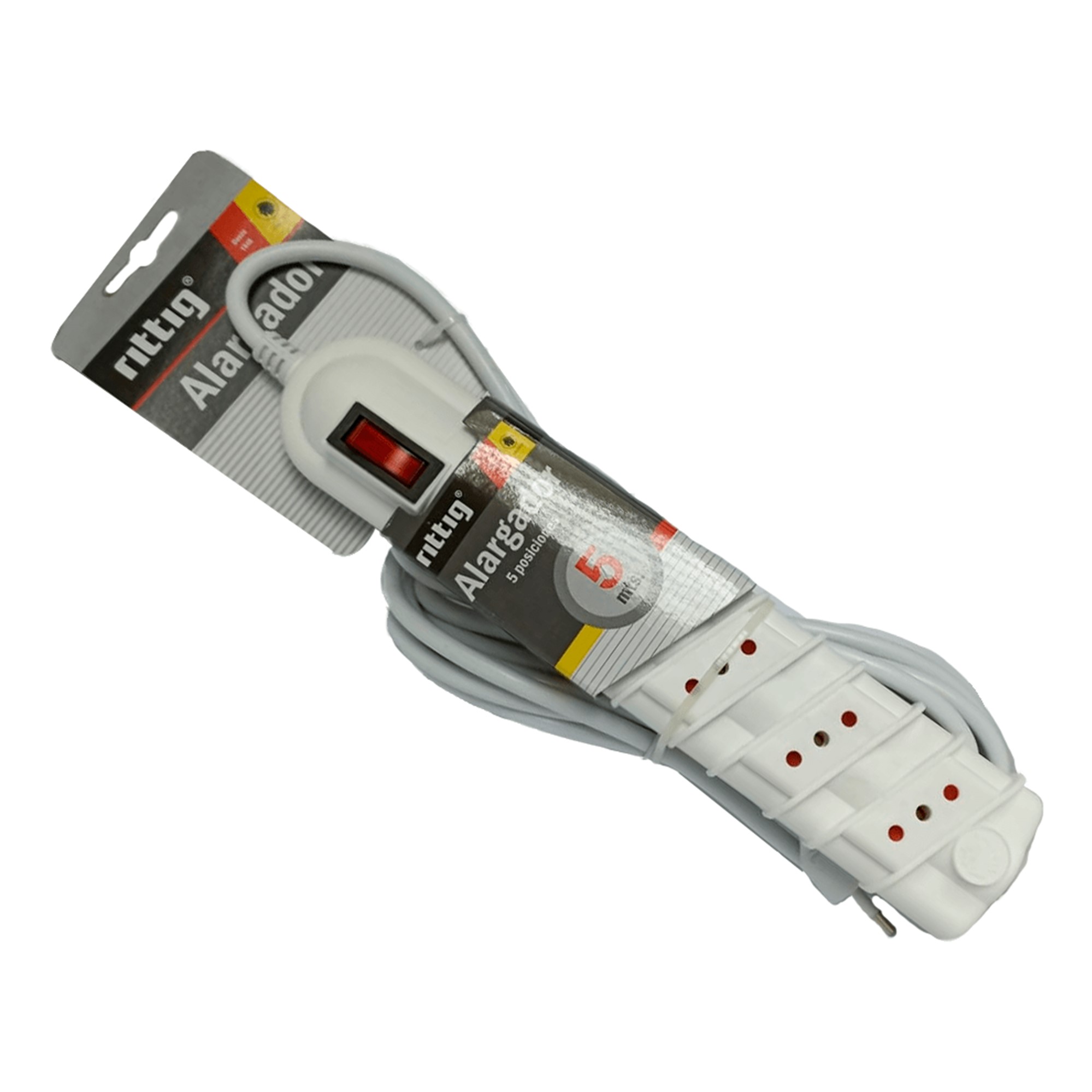 Alargador Multiple 5P 5Mts Con Int+pil Rm Marfil 93PT5M9001 — Rema — Rema