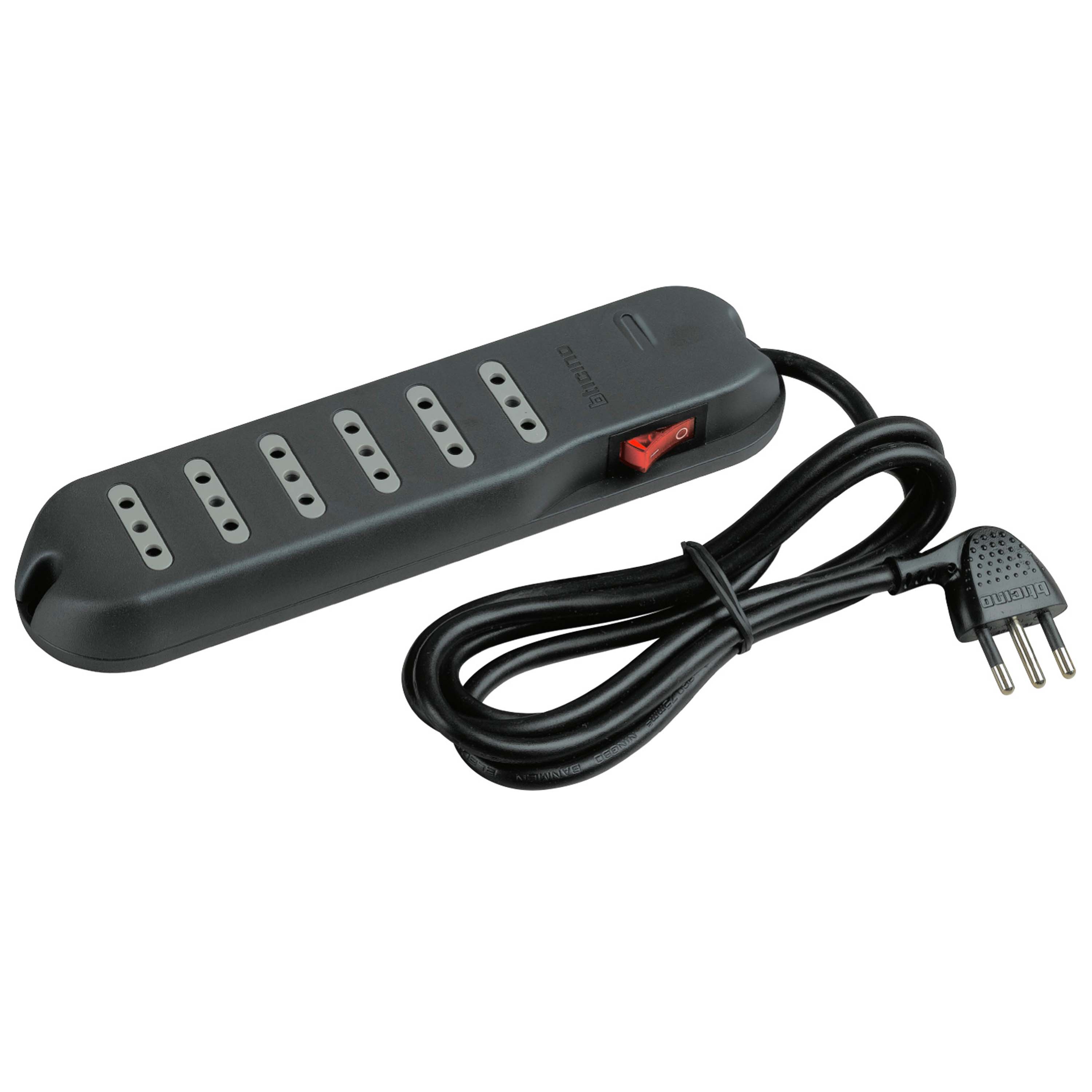 Alargador Multiple 6P 10A 2P+T 3MTS Gr S3630GBM3 — BTicino — Bticino