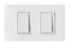 Interruptor Doble 9/15 Placa Armada Blanco Luzica PU1200 — BTicino — Bticino