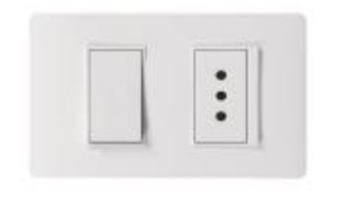 Interruptor 9/12 + Enchufe Hembra 10A 2P+T Blanca Luzica PU1214 — BTicino — Bticino