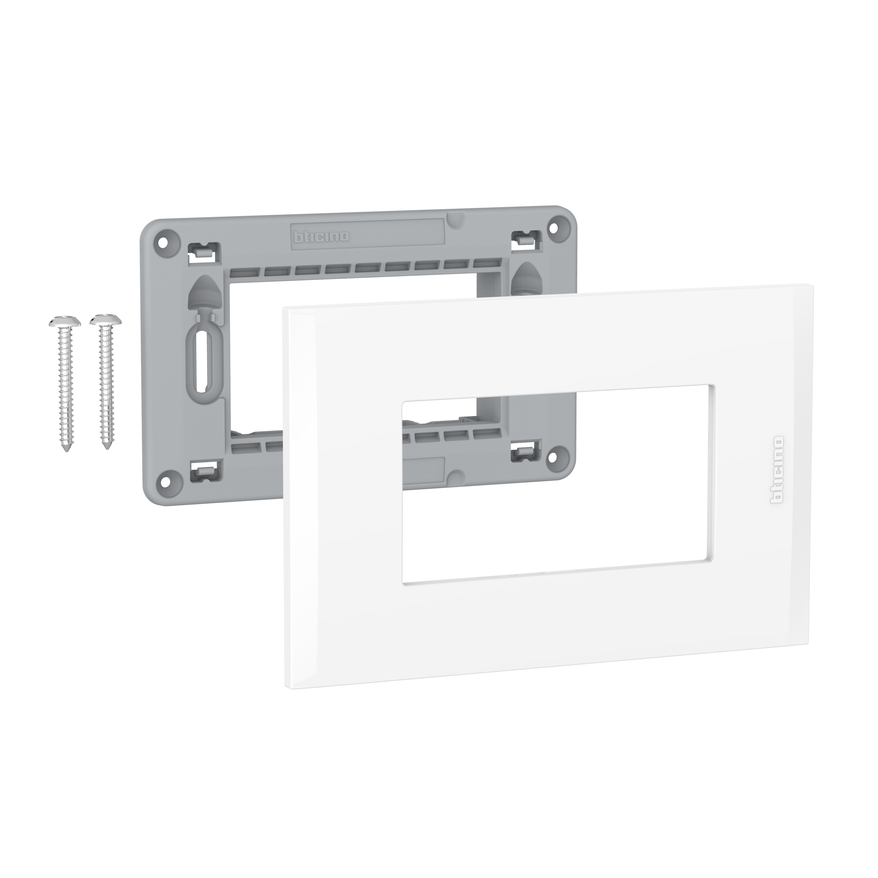 Placa 3P Blanca con Soporte AF5S3EB — BTicino — Bticino
