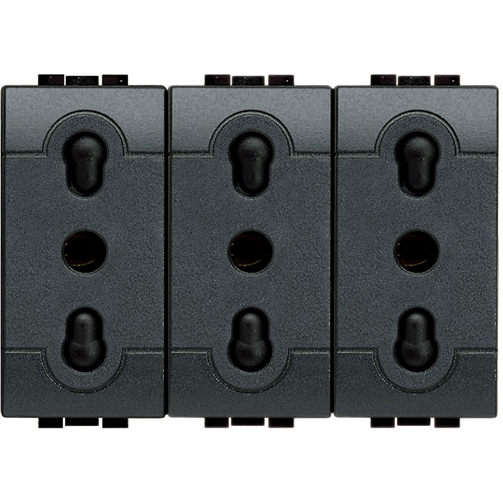 Hembra Mod L&L 10/16A Triplex Ng L4180_3 — BTicino — Bticino