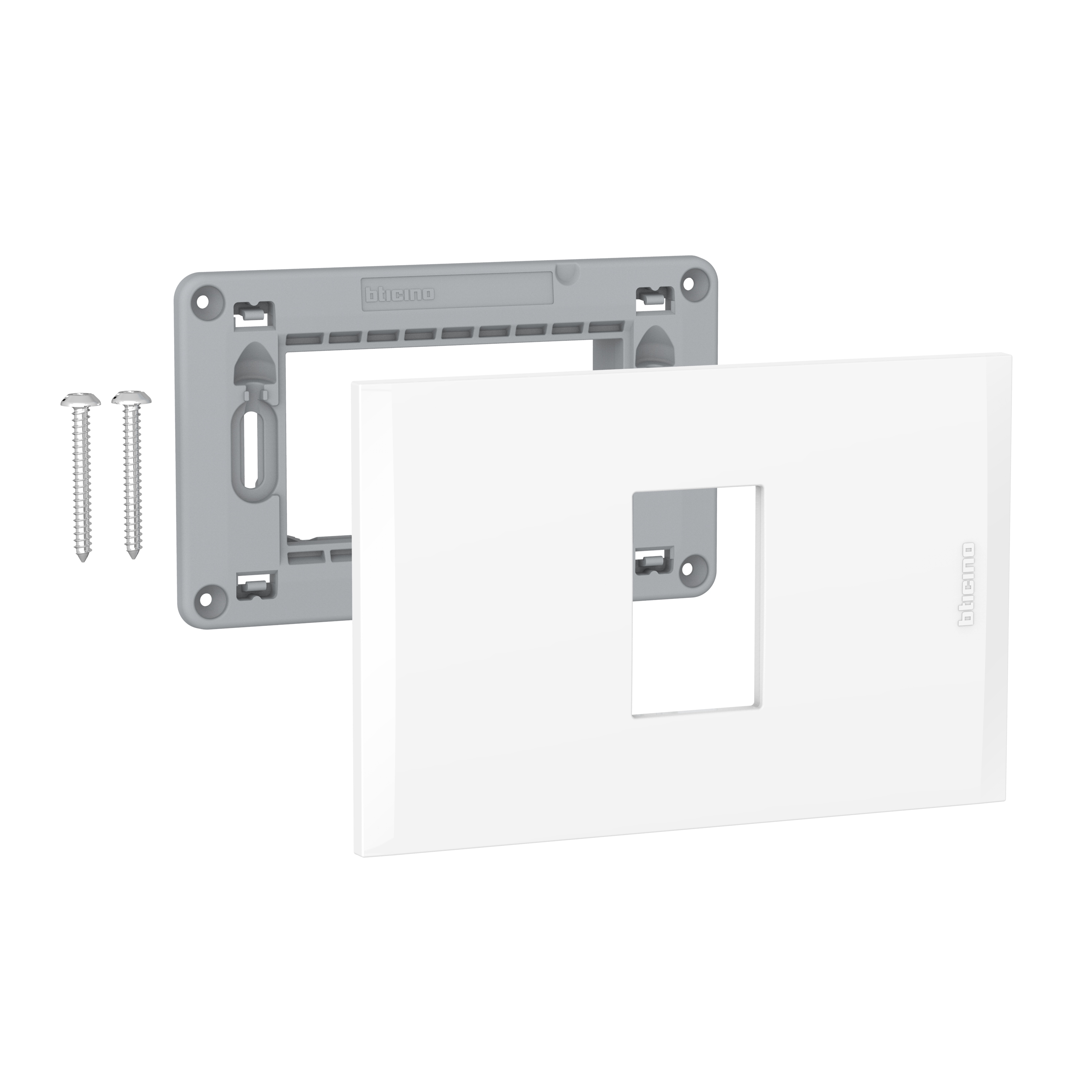 Placa 1P Blanca con Soporte AF5S1EB — BTicino — Bticino