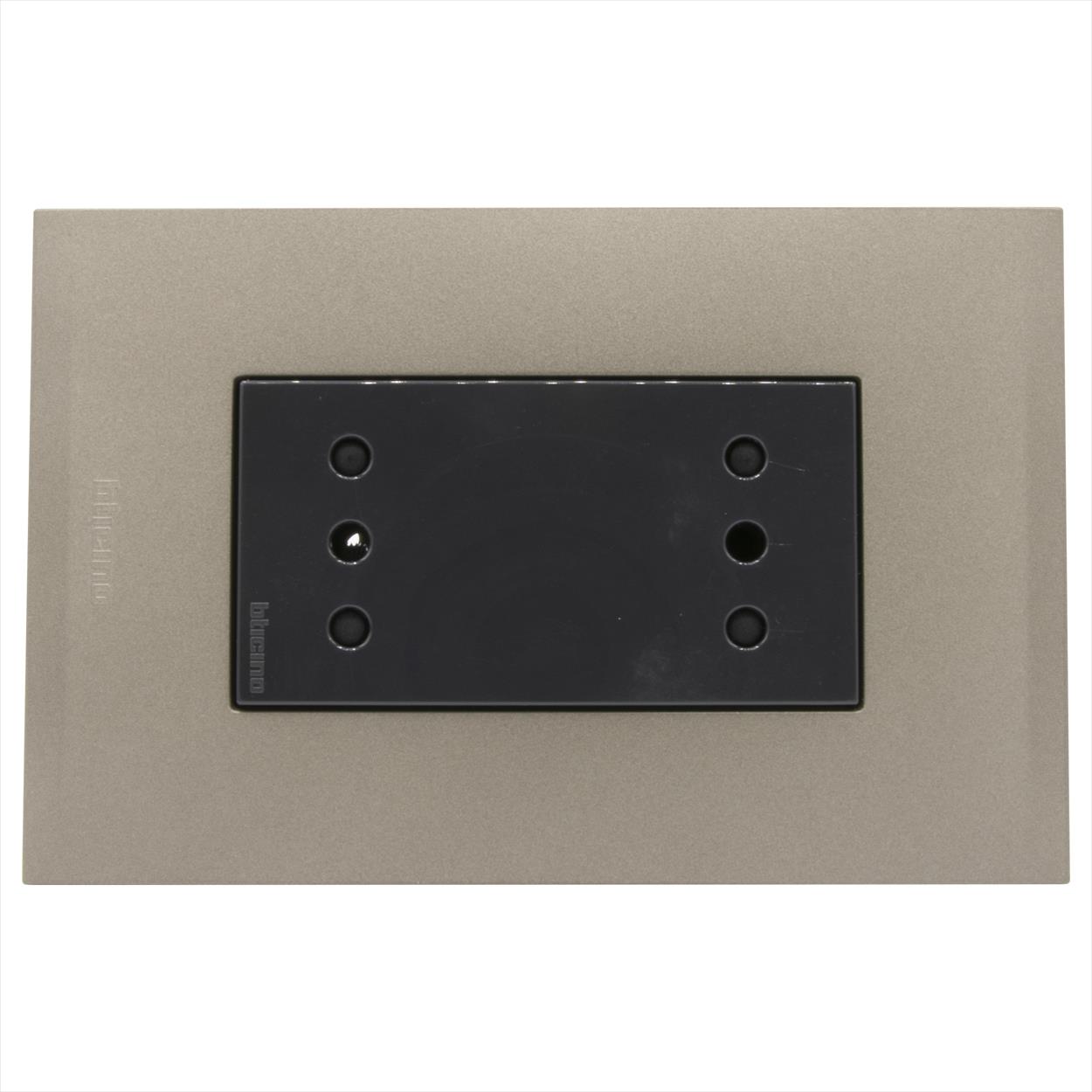 Toma Duplex 10A Antracita PL3P Terra AF2113E2ATI — BTicino — Bticino