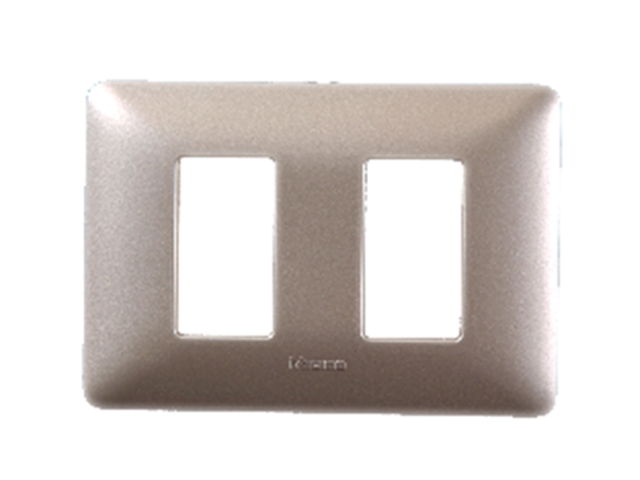 Placa 2 Modulos Aluminio Mate Matix Color Titanio Claro AM503M2TC — BTicino — Bticino