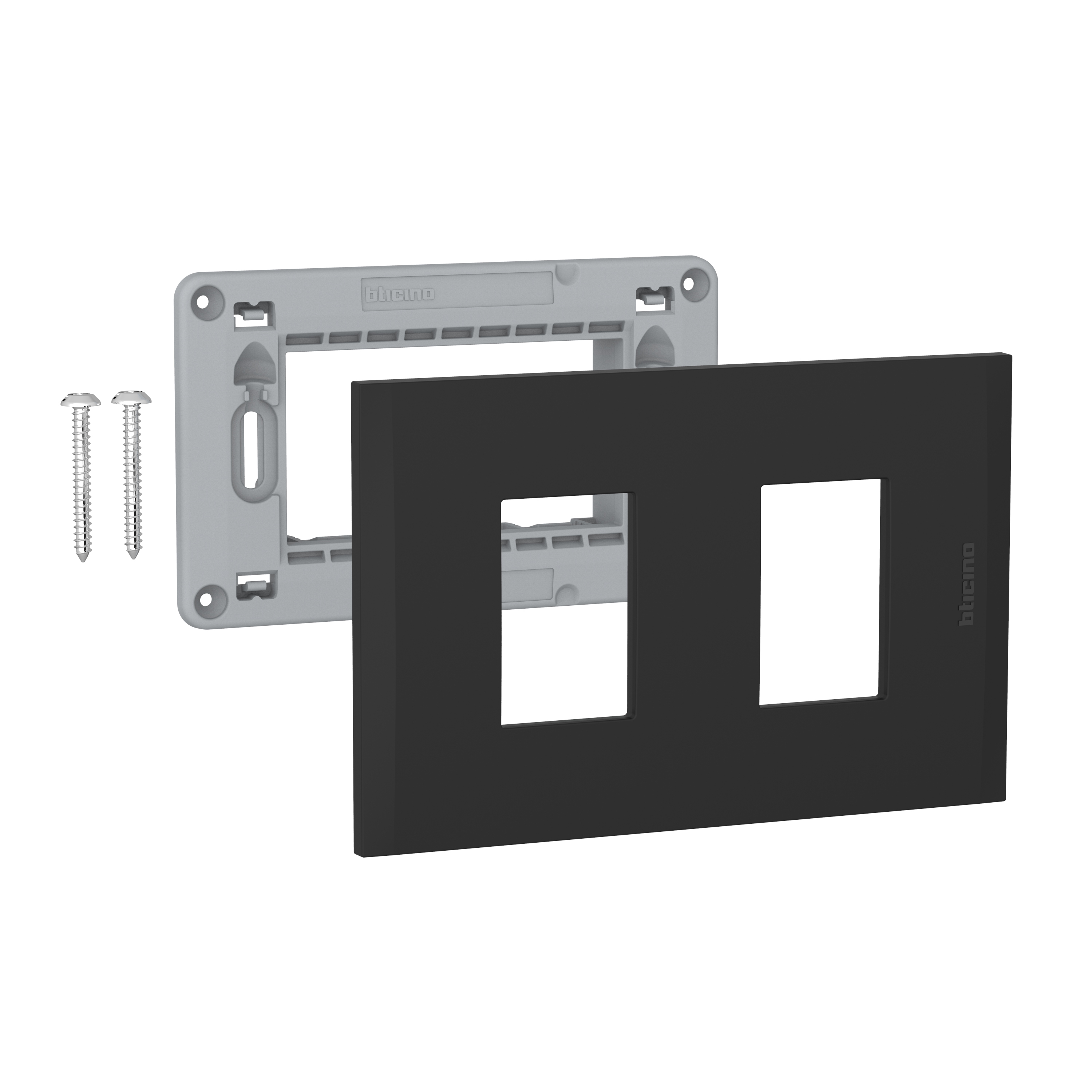Placa 1+1P Black con Soporte AF5S2NG — BTicino — Bticino