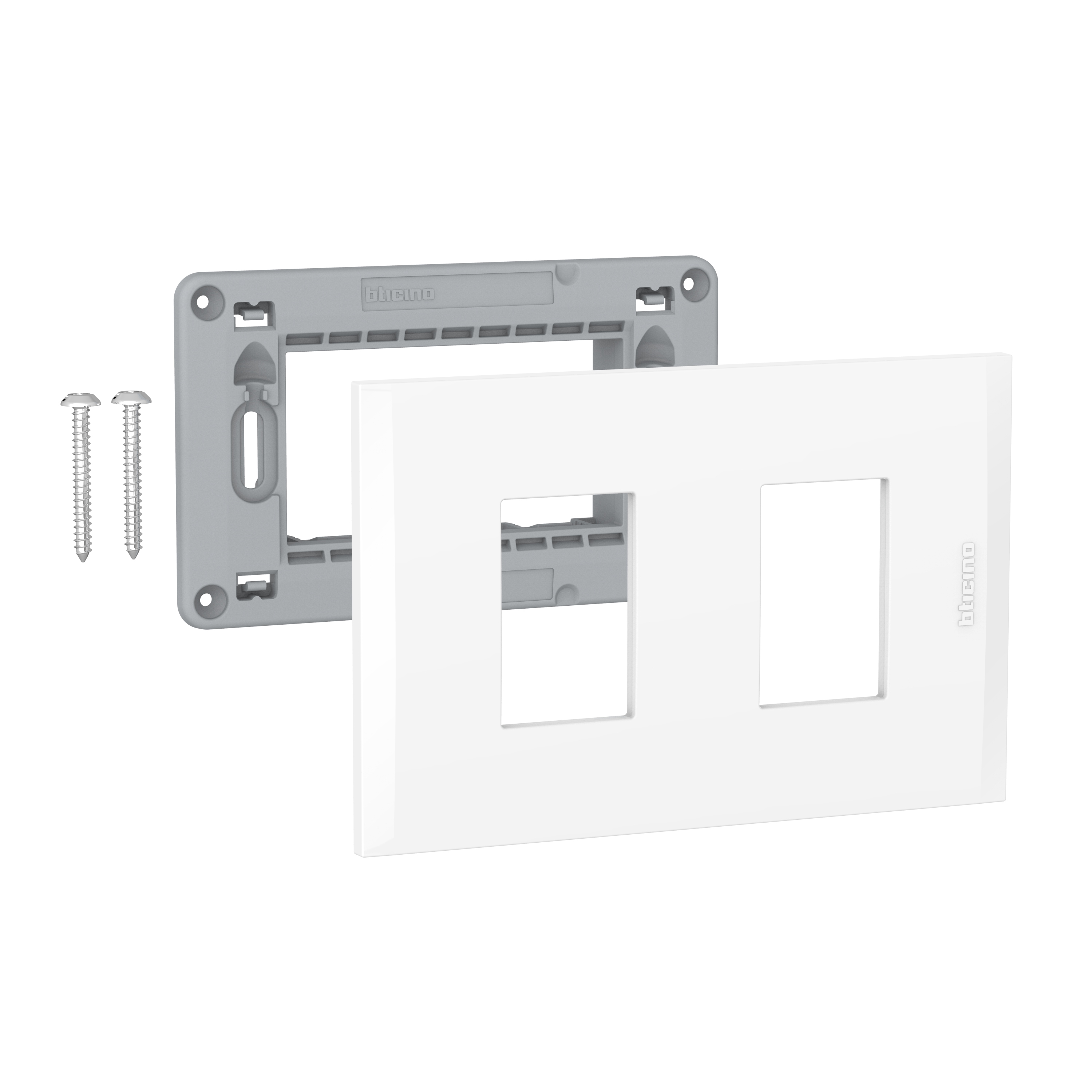 Placa 1+1P Blanca con Soporte AF5S2EB — BTicino — Bticino