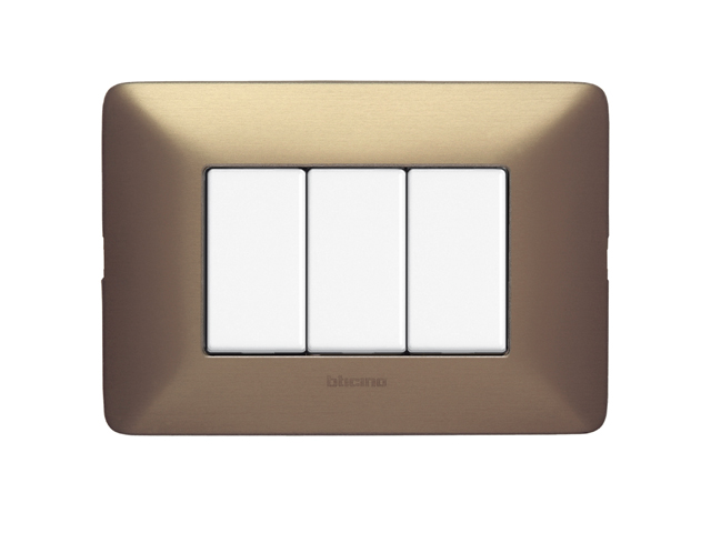 Placa 3 Modulos Aluminio Mate Matix Color Titanio AM503M3TI — BTicino — Bticino