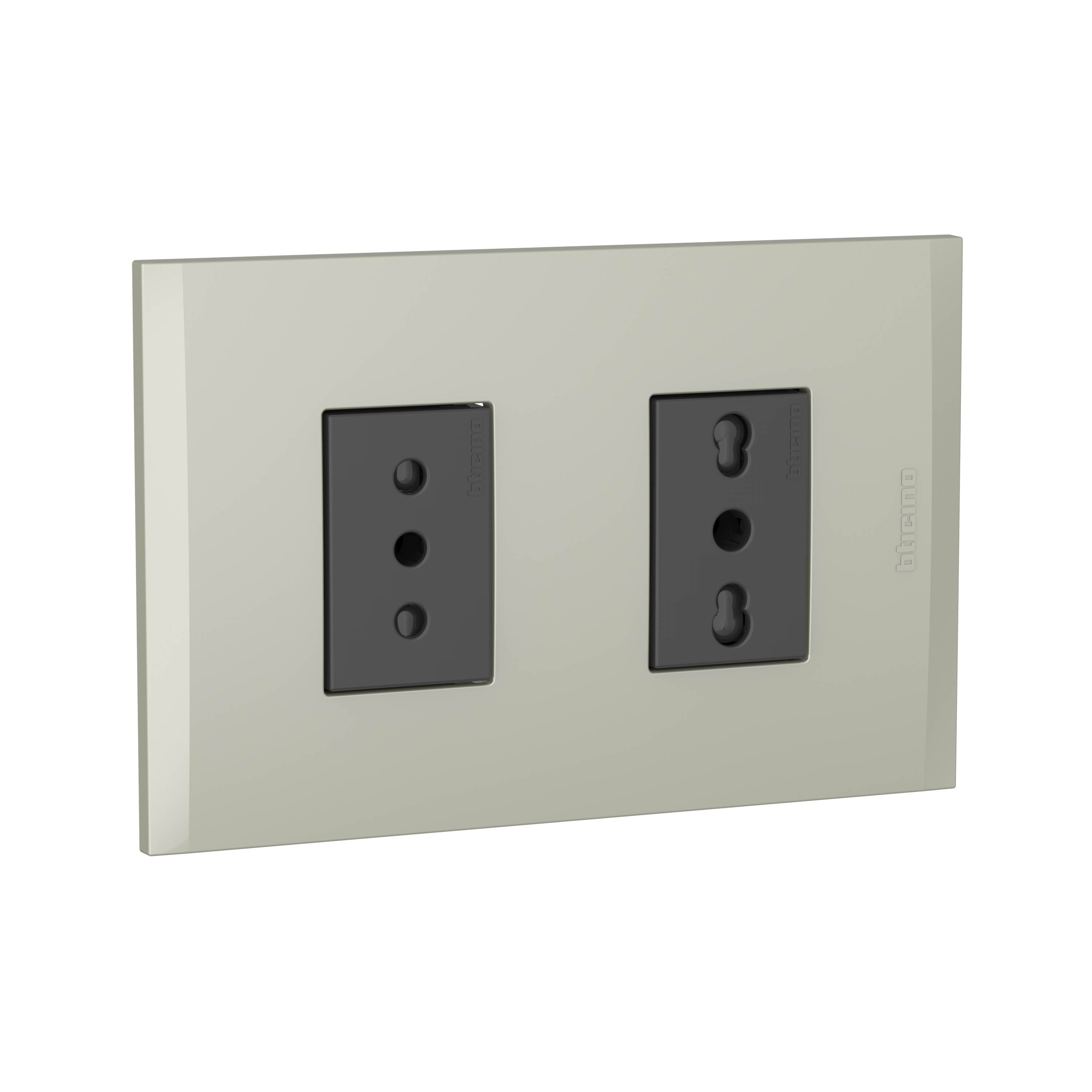 Toma 10A+10/16A Antracita PL1+1P Terra AF2293EATI — BTicino — Bticino