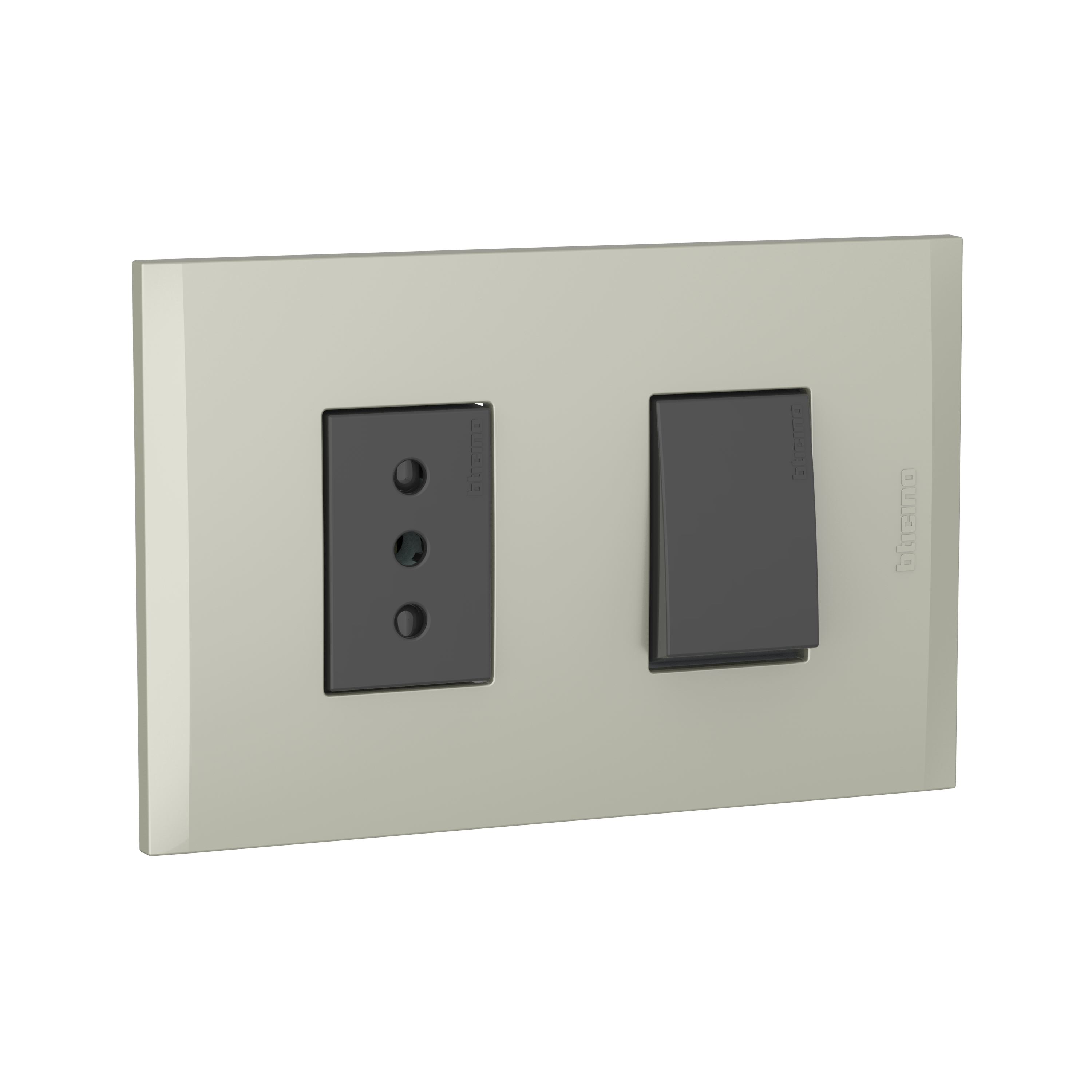 Interruptor 10AX + Toma 10A Antracita Pl AF2203EATI — BTicino — Bticino