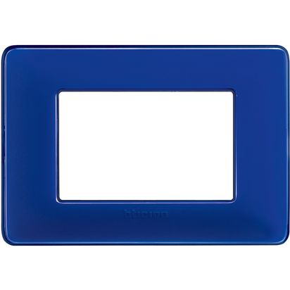 Placa Tecnopolimero Matix 3 Modulos Color Cobalto AM4803CBU — BTicino — Bticino