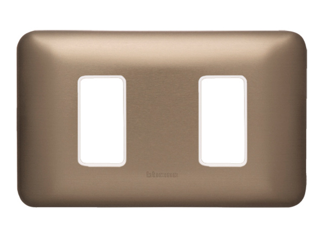 Placa 2 Modulos Magic Nea Color Titanio M903M2TI — BTicino — Bticino