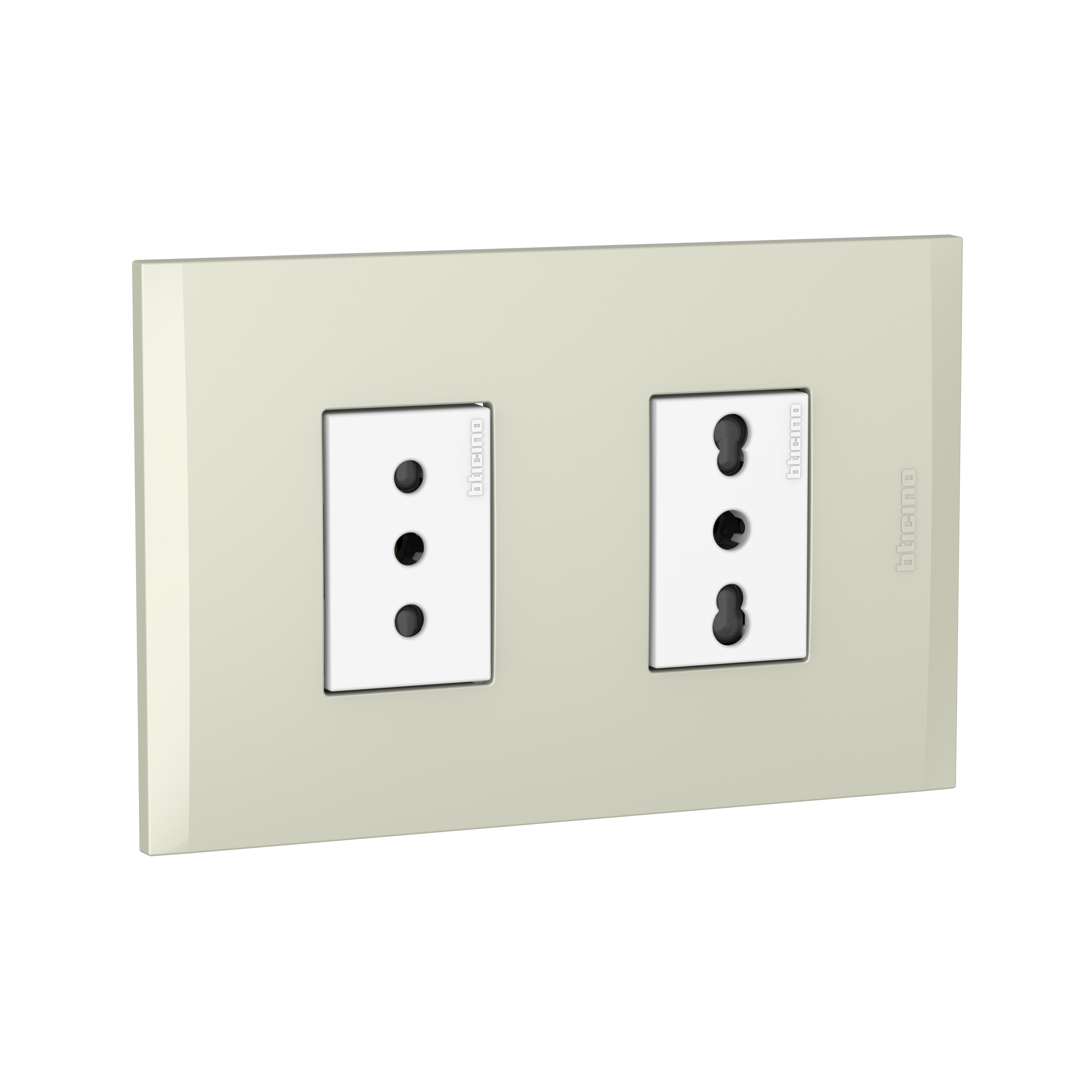 Toma 10A+10/16A Blanco PL1+1P Perla AF2293EBNA — BTicino — Bticino