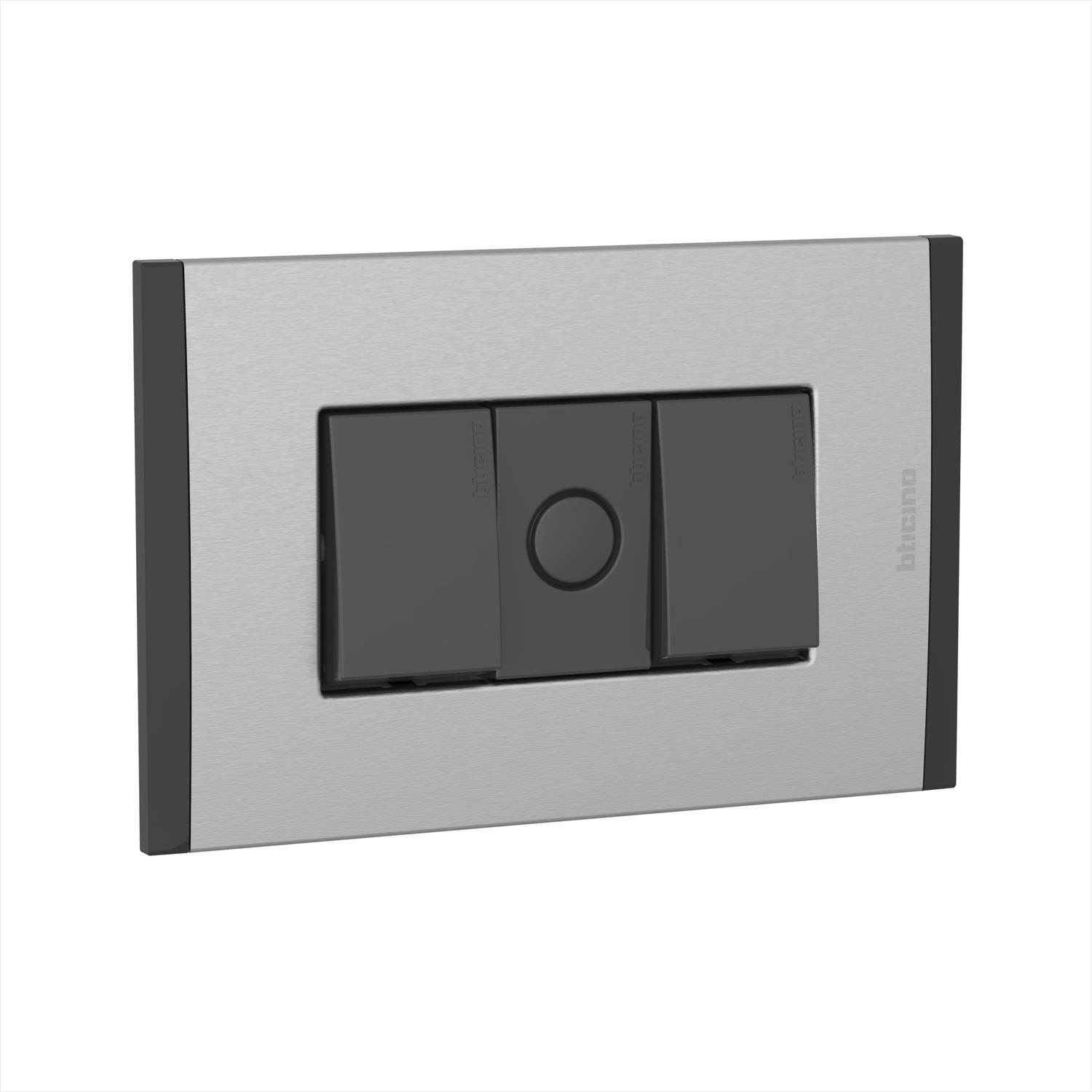 Interruptor Doble 10AX+F Polo Antracita AF2200EAMT — BTicino — Bticino