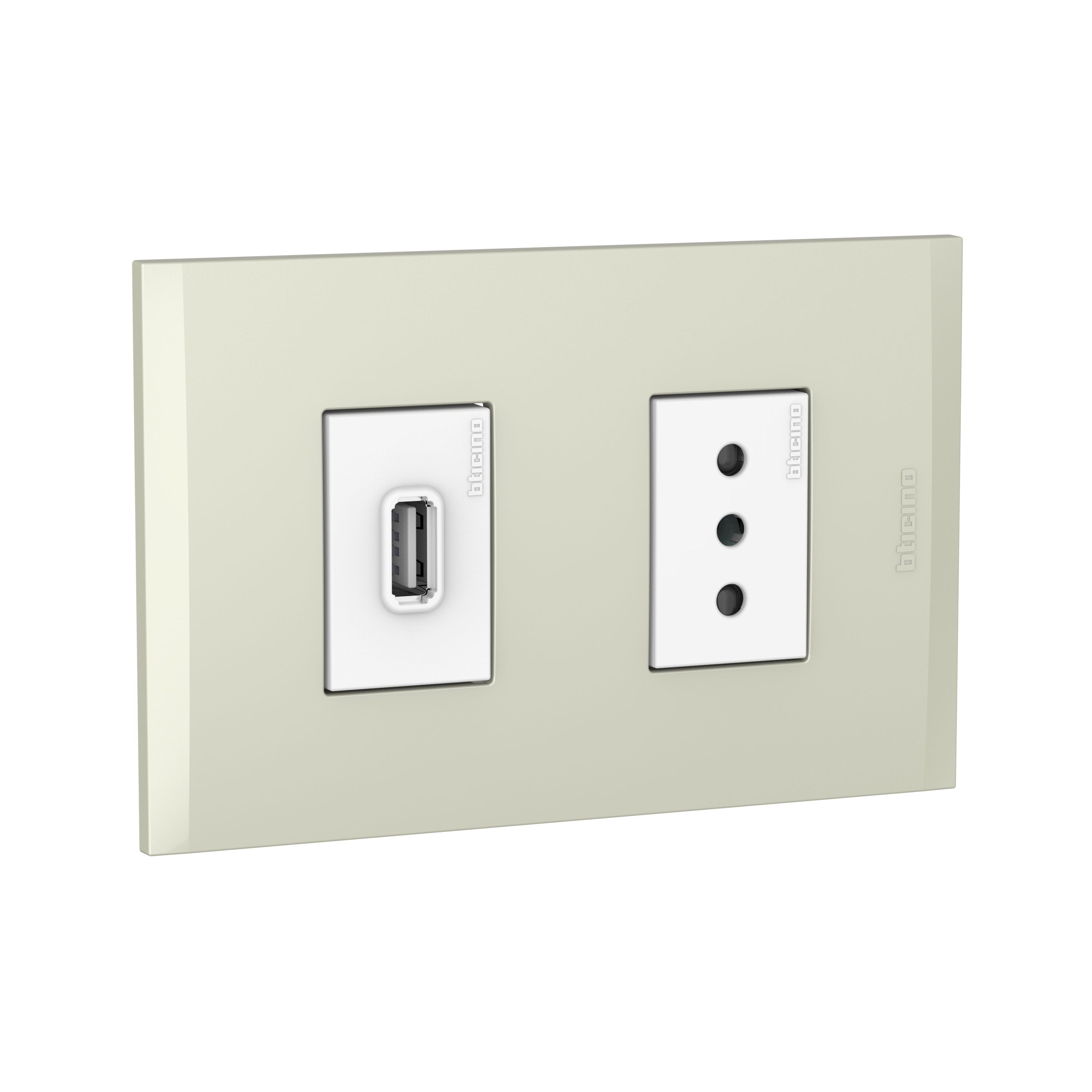 Cargador USB a+ Toma 10A Blanco PL1+1P P AF2270USBEBNA — BTicino — Bticino
