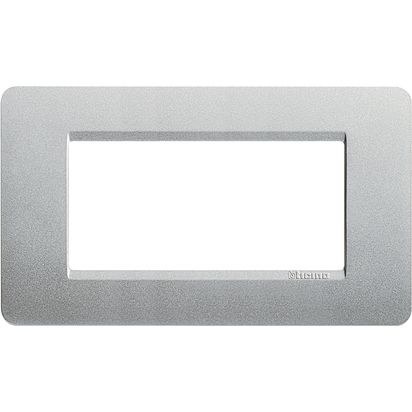 Placa Tecnopolimero Matix 4 Modulos Color Plata AM4804SL — BTicino — Bticino
