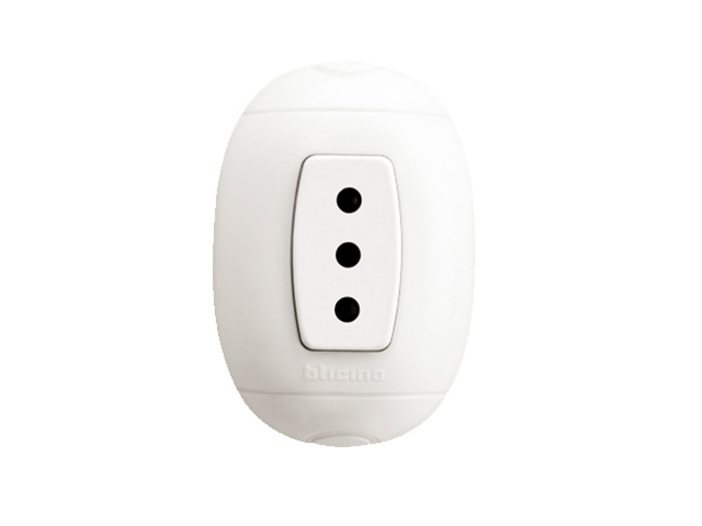 Enchufe Hembra Oval 10A Color Blanco P13B — BTicino — Bticino