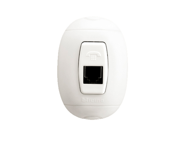 Conector Rj Telefonico Oval Color Blanco P58B — BTicino — Bticino