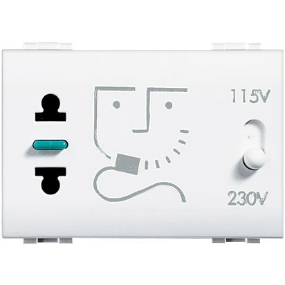 Hembra Mod L&L Para Afeit C/tr 115/230V Bl N4177 — BTicino — Bticino