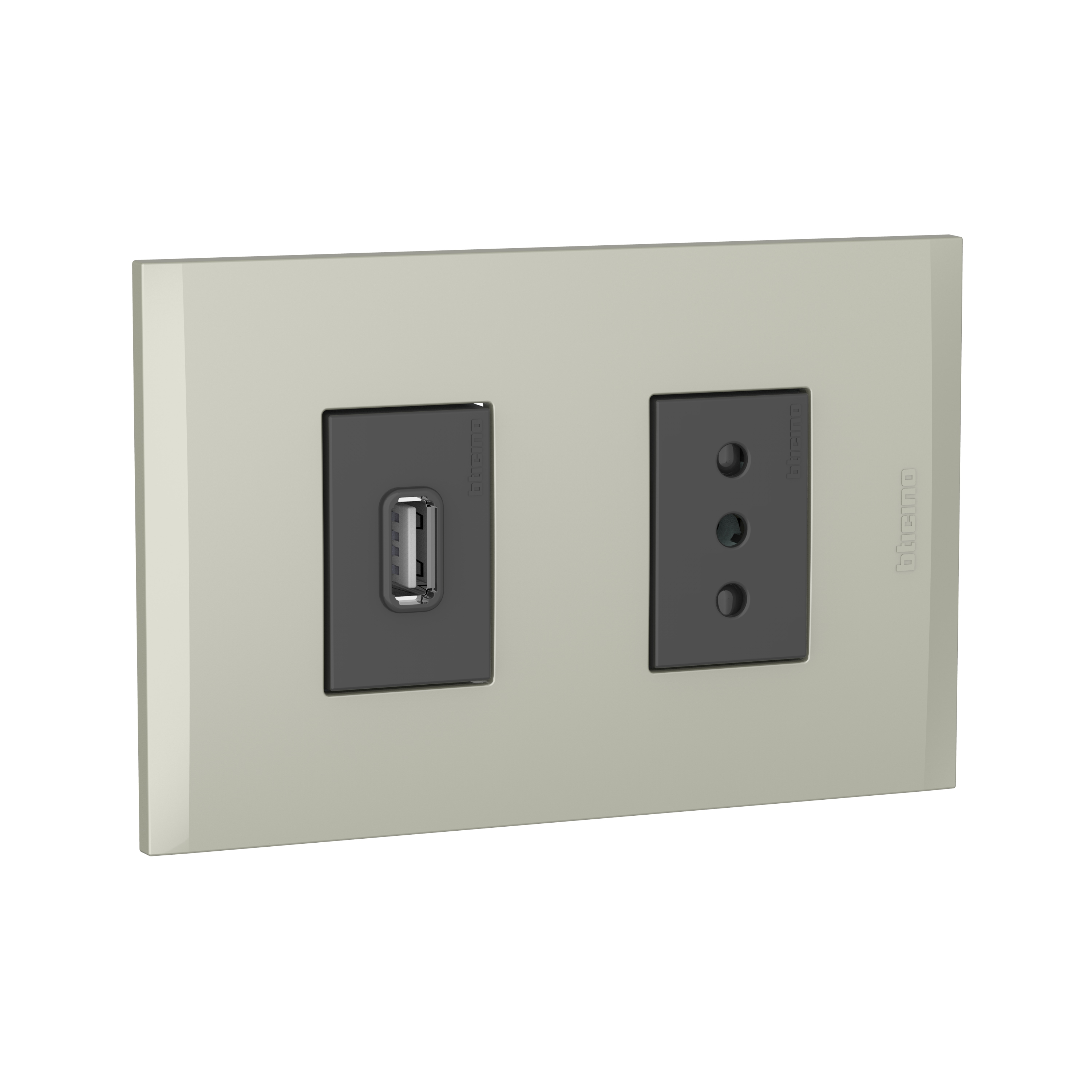 Cargador USB a+ Toma 10A Antracita PL1+1 AF2270USBEATI — BTicino — Bticino
